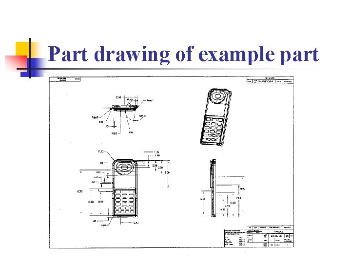 Part drawing of example part 