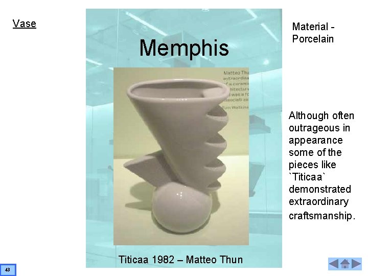 Vase Memphis Material Porcelain Although often outrageous in appearance some of the pieces like
