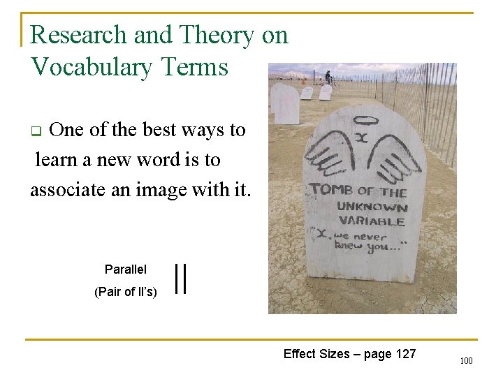 Research and Theory on Vocabulary Terms One of the best ways to learn a