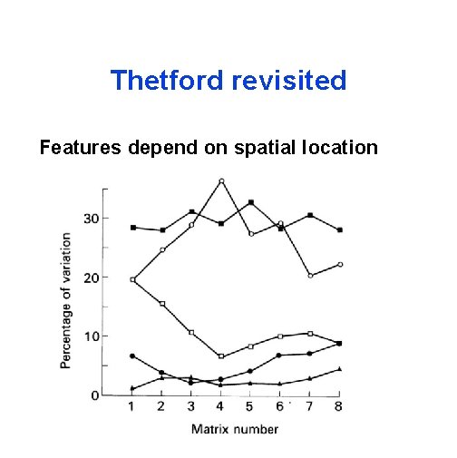 Thetford revisited Features depend on spatial location 