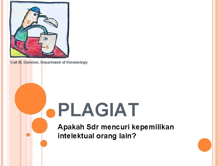 Gail M. Dummer, Department of Kinesiology PLAGIAT Apakah Sdr mencuri kepemilikan intelektual orang lain?