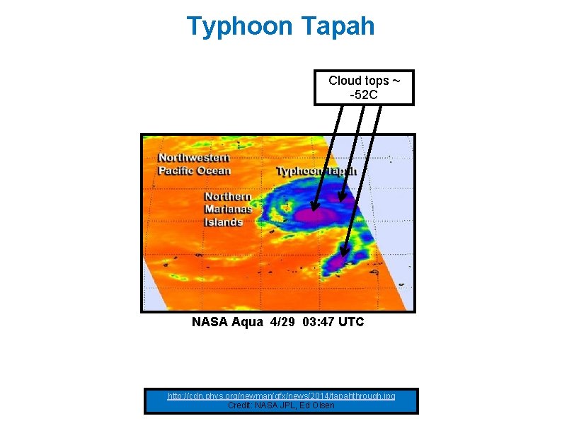 Typhoon Tapah Cloud tops ~ -52 C NASA Aqua 4/29 03: 47 UTC http: