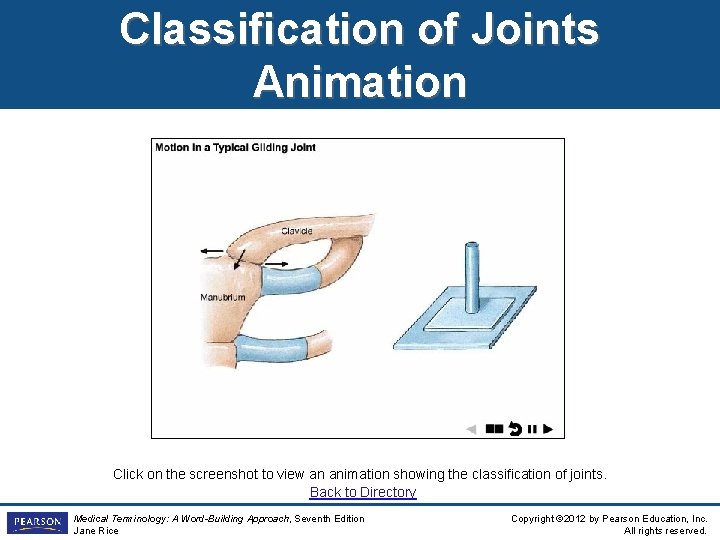 Classification of Joints Animation Click on the screenshot to view an animation showing the