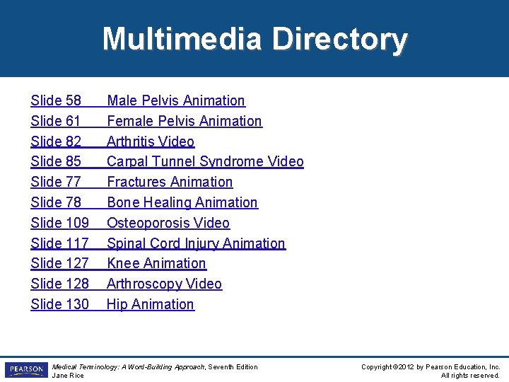 Multimedia Directory Slide 58 Slide 61 Slide 82 Slide 85 Slide 77 Slide 78