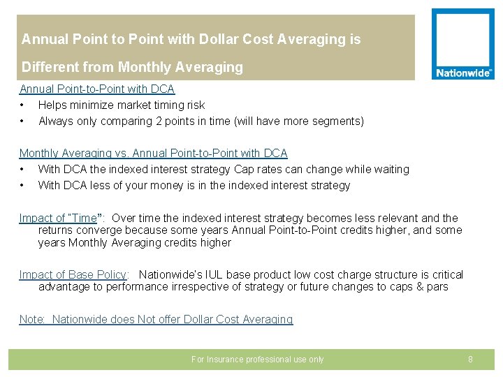 Annual Point to Point with Dollar Cost Averaging is Different from Monthly Averaging Annual