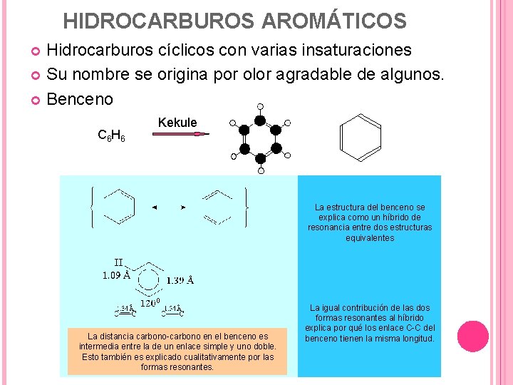 HIDROCARBUROS AROMÁTICOS Hidrocarburos cíclicos con varias insaturaciones Su nombre se origina por olor agradable