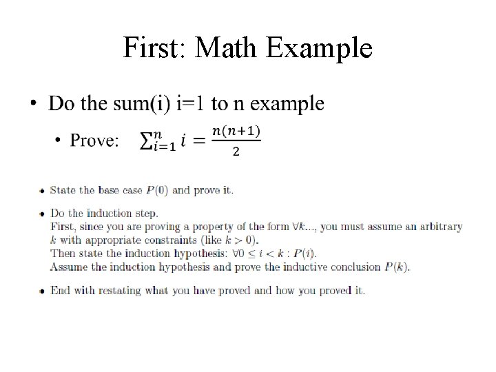 First: Math Example • 