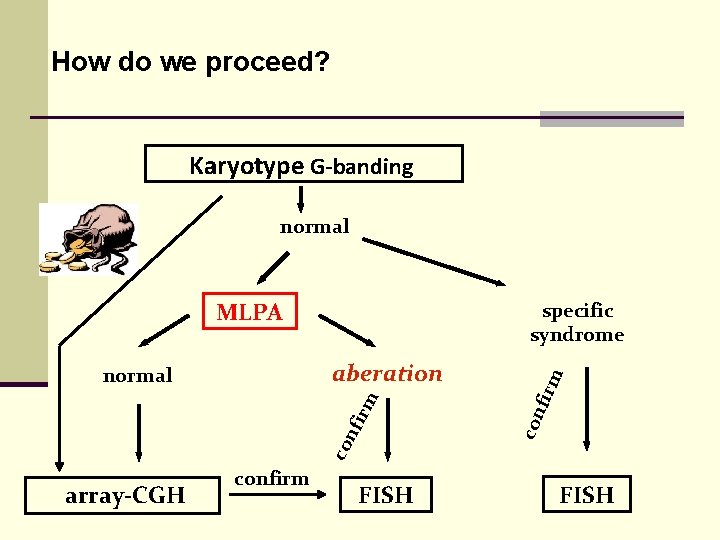 How do we proceed? Karyotype G-banding normal MLPA rm nfi co con aberation normal