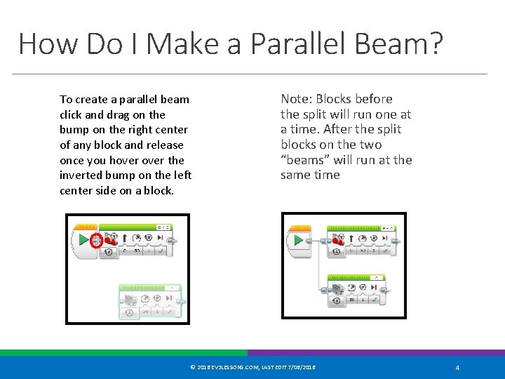 How Do I Make a Parallel Beam? To create a parallel beam click and