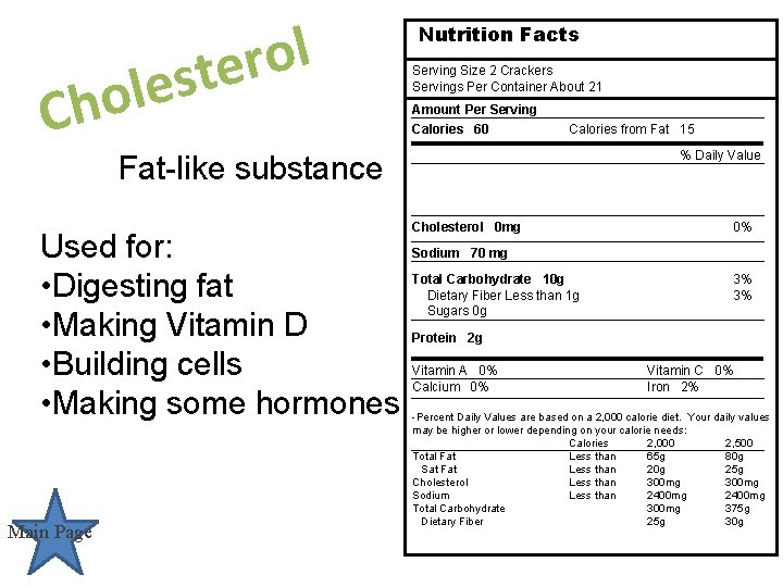 l o h C l o r e t s e Nutrition Facts Serving