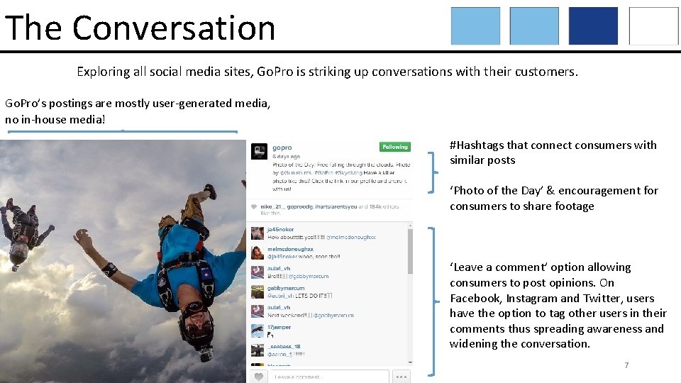 The Conversation Exploring all social media sites, Go. Pro is striking up conversations with