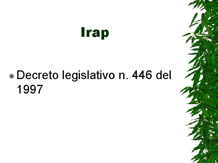 Irap Decreto 1997 legislativo n. 446 del 