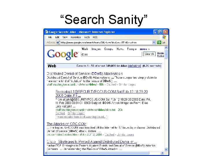 “Search Sanity” 