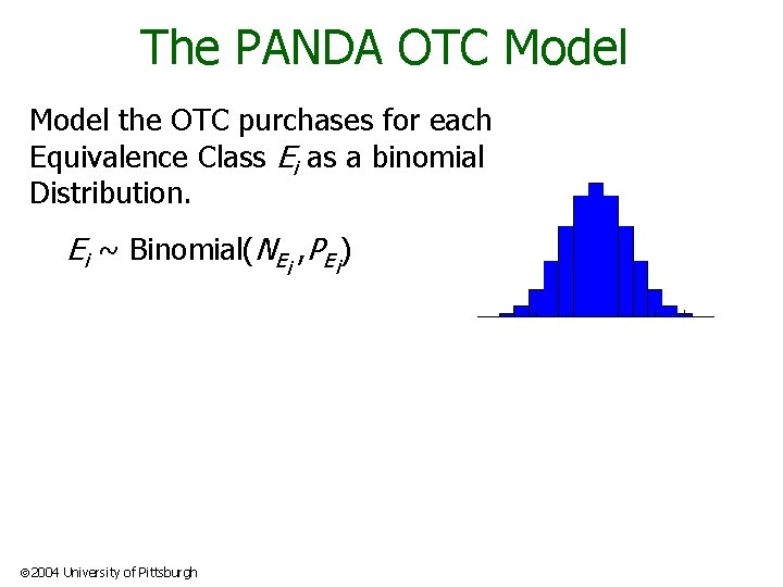 The PANDA OTC Model the OTC purchases for each Equivalence Class Ei as a