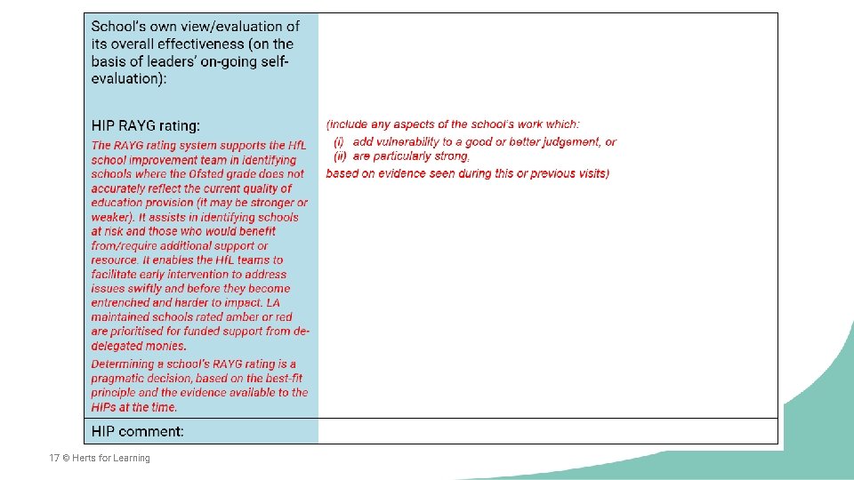 17 © Herts for Learning 