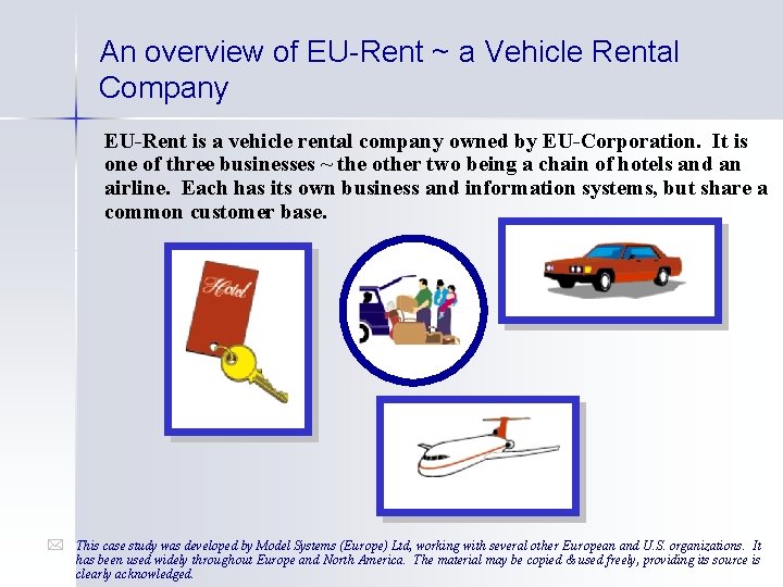 An overview of EU-Rent ~ a Vehicle Rental Company EU-Rent is a vehicle rental