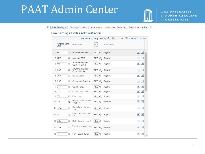 PAAT Admin Center 27 