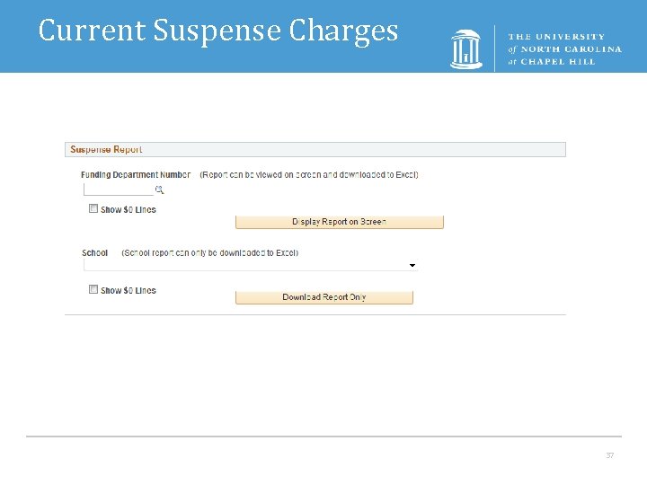 Current Suspense Charges 37 