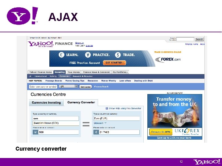 AJAX Currency converter 12 