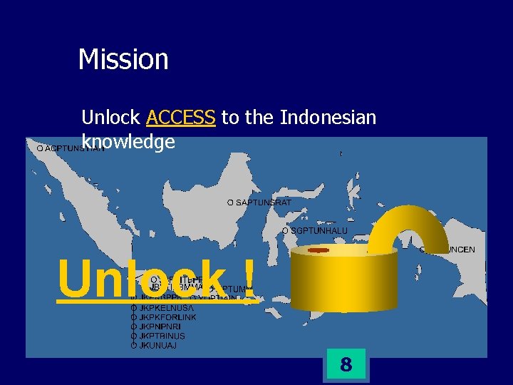 Mission Unlock ACCESS to the Indonesian knowledge Unlock ! 8 