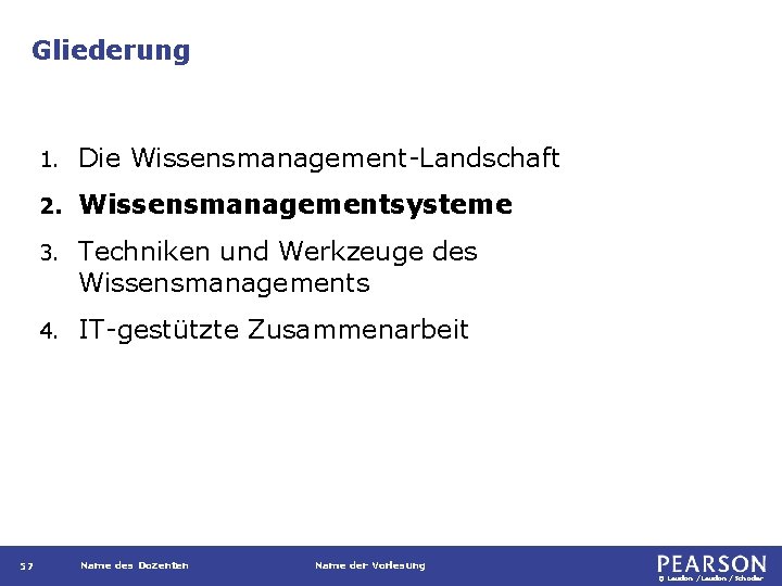 Gliederung 57 1. Die Wissensmanagement-Landschaft 2. Wissensmanagementsysteme 3. Techniken und Werkzeuge des Wissensmanagements 4.