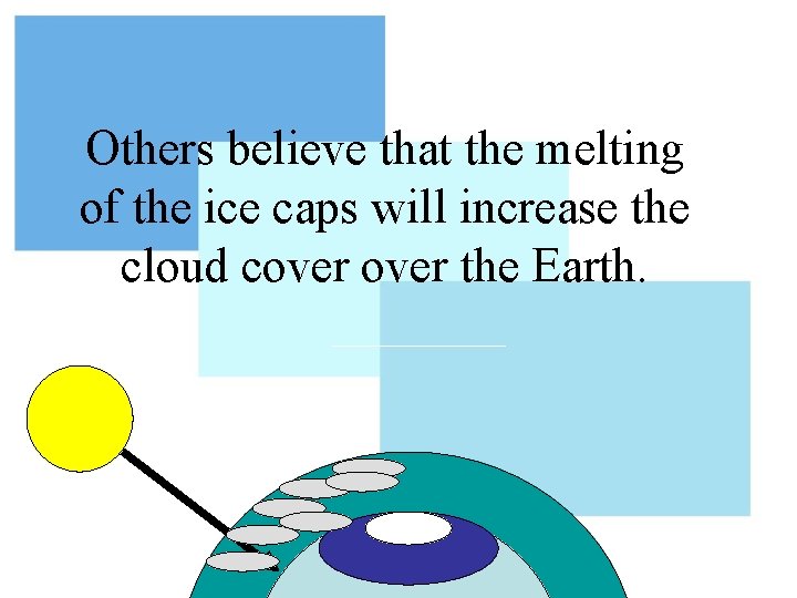 Others believe that the melting of the ice caps will increase the cloud cover