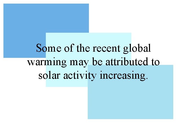 Some of the recent global warming may be attributed to solar activity increasing. 