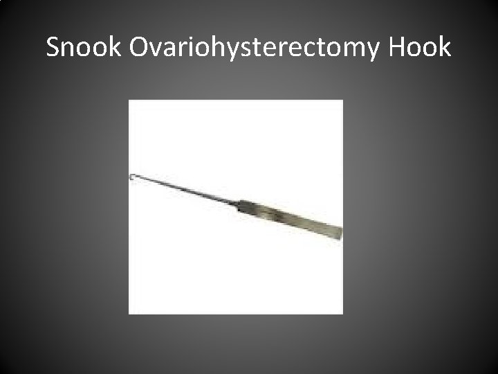 Snook Ovariohysterectomy Hook 