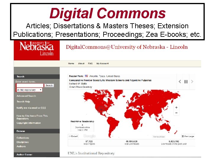 Digital Commons Articles; Dissertations & Masters Theses; Extension Publications; Presentations; Proceedings; Zea E-books; etc.