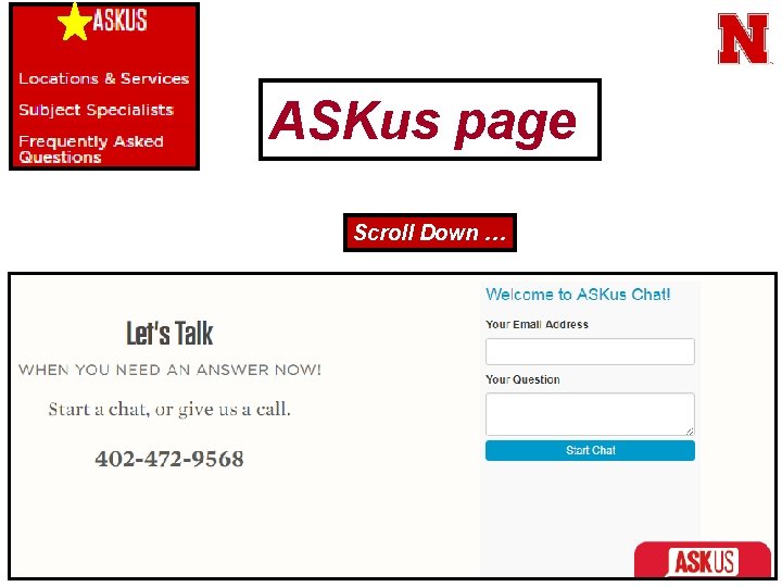 ASKus page Scroll Down … 