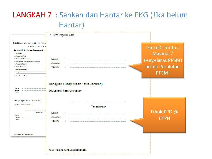 LANGKAH 7 : Sahkan dan Hantar ke PKG (Jika belum Hantar) Guru ICT untuk