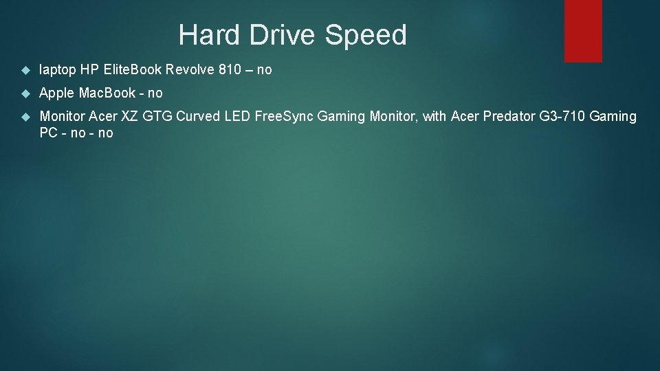 Hard Drive Speed laptop HP Elite. Book Revolve 810 – no Apple Mac. Book