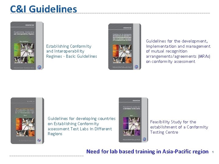 C&I Guidelines Establishing Conformity and Interoperability Regimes – Basic Guidelines for developing countries on