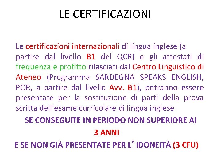 Facolt di Economia Lingua Inglese Welcome Bienvenus Wilkommen