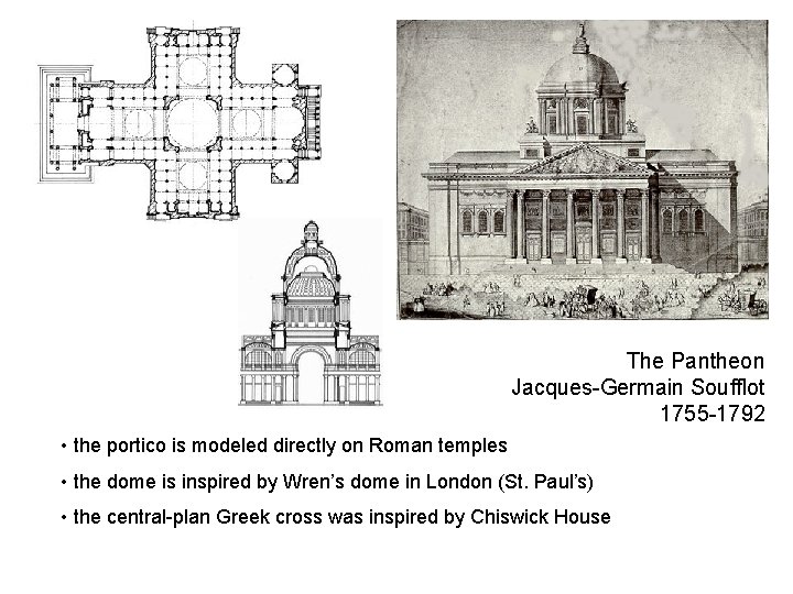 The Pantheon Jacques-Germain Soufflot 1755 -1792 • the portico is modeled directly on Roman