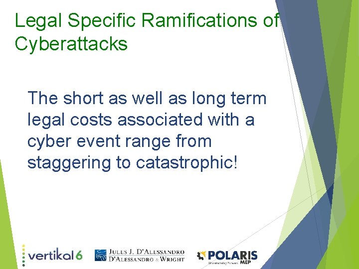 Legal Specific Ramifications of Cyberattacks The short as well as long term legal costs Legal Specific Ramifications of Cyberattacks The short as well as long term legal costs