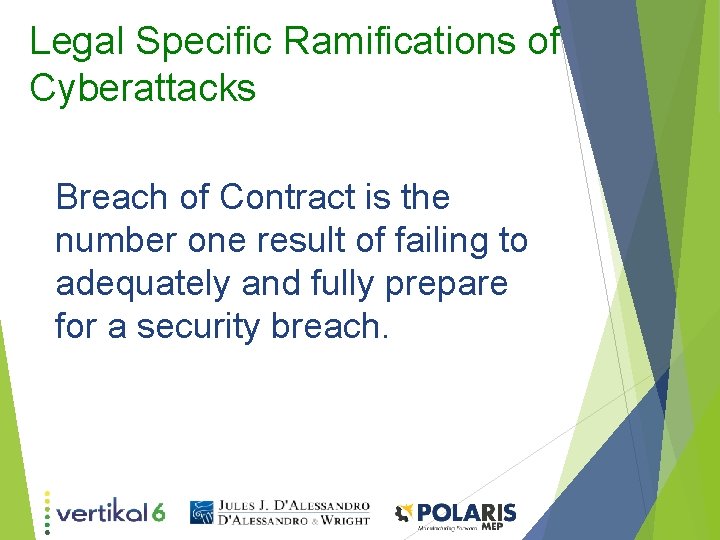Legal Specific Ramifications of Cyberattacks Breach of Contract is the number one result of