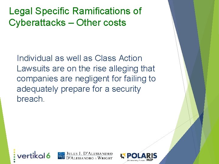 Legal Specific Ramifications of Cyberattacks – Other costs Individual as well as Class Action Legal Specific Ramifications of Cyberattacks – Other costs Individual as well as Class Action