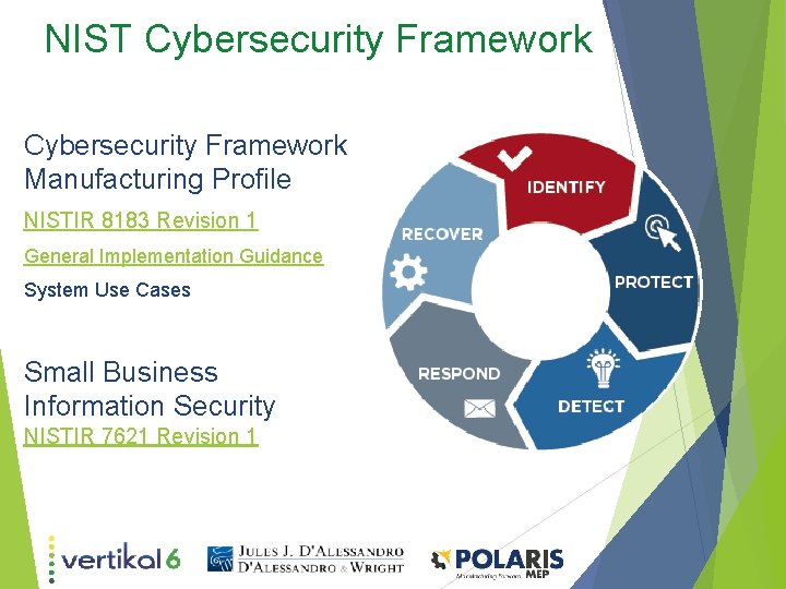 NIST Cybersecurity Framework Manufacturing Profile NISTIR 8183 Revision 1 General Implementation Guidance System Use NIST Cybersecurity Framework Manufacturing Profile NISTIR 8183 Revision 1 General Implementation Guidance System Use
