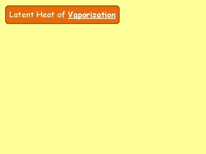 Latent Heat of Vaporization 