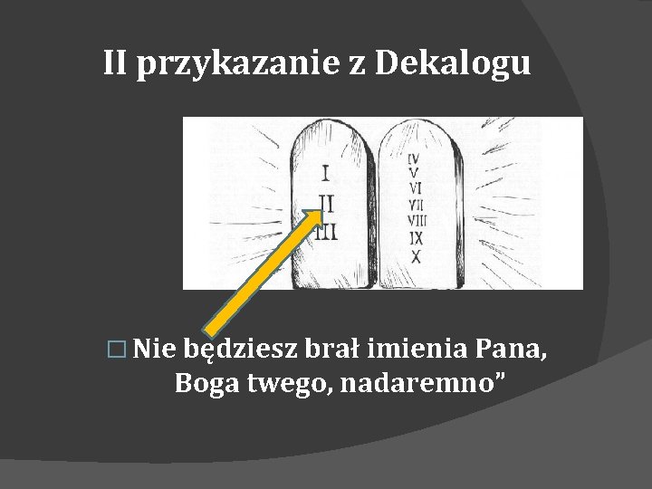 II przykazanie z Dekalogu � Nie będziesz brał imienia Pana, Boga twego, nadaremno” 