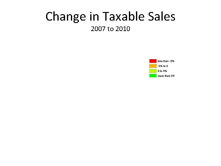 Change in Taxable Sales 2007 to 2010 