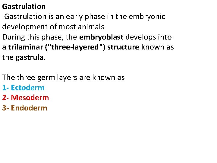 Gastrulation is an early phase in the embryonic development of most animals During this
