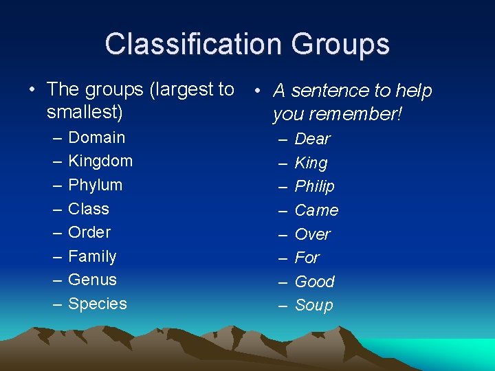 Biological Classification Group the following in any way