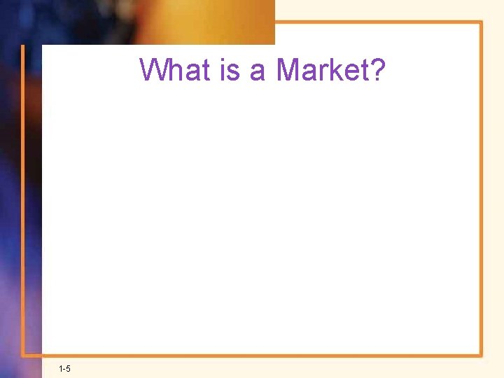 What is a Market? 1 -5 