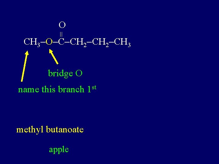 = O CH 3 O C CH 2 CH 3 bridge O name this