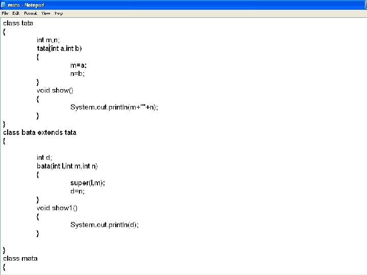 INHE RITAN CE SYNTAX Super class SUBCLASS Extends