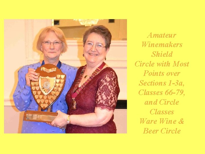 Amateur Winemakers Shield Circle with Most Points over Sections 1 -3 a, Classes 66