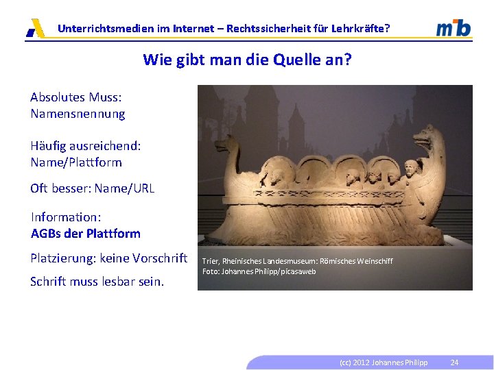 Unterrichtsmedien im Internet – Rechtssicherheit für Lehrkräfte? Wie gibt man die Quelle an? Absolutes