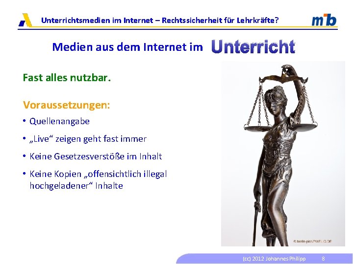 Unterrichtsmedien im Internet – Rechtssicherheit für Lehrkräfte? Medien aus dem Internet im Unterricht Fast